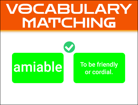 Matching Vocabulary Game for schools