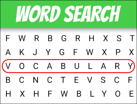 Word Search Vocabulary Game for schools